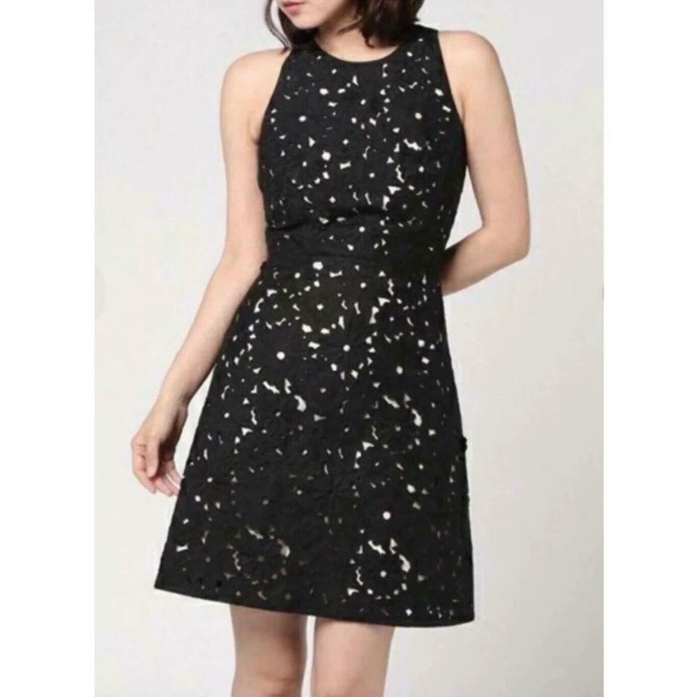 Kate Spade black floral flower cut out dress-